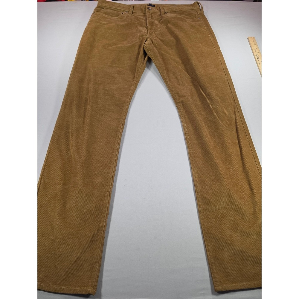 J.Crew Flex Straight Fit Corduroy Pants Mens 36x34 Tan Brown WZ4664 CL2488